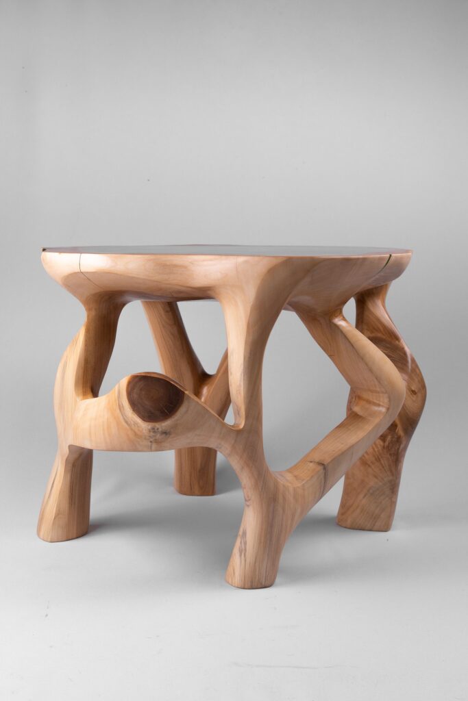 Domus, Sculptural Coffee Table Carved From Solid Wood
