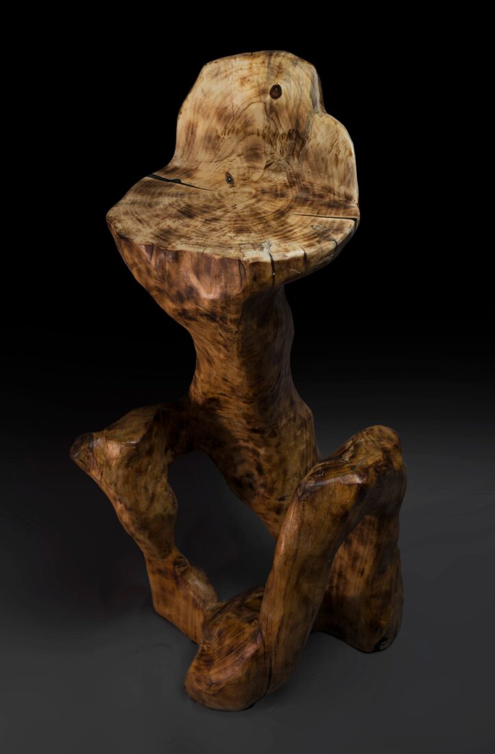 Makha, Rustic Sculptural Bar Chair, main view