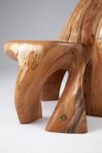 Leszy, Carved Sculptural Solid Hardwood Chair, gallery view 6