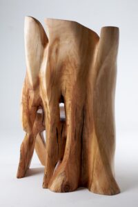 Leszy, Carved Sculptural Solid Hardwood Chair, gallery view 9