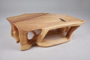 Domus, Sculptural Low Table Carved From Solid Wood, main view