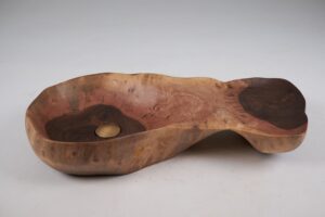 Solid Wood Bathroom Sink, Basin, Contemporary Design, Walnut, Carved, Logniture, main view