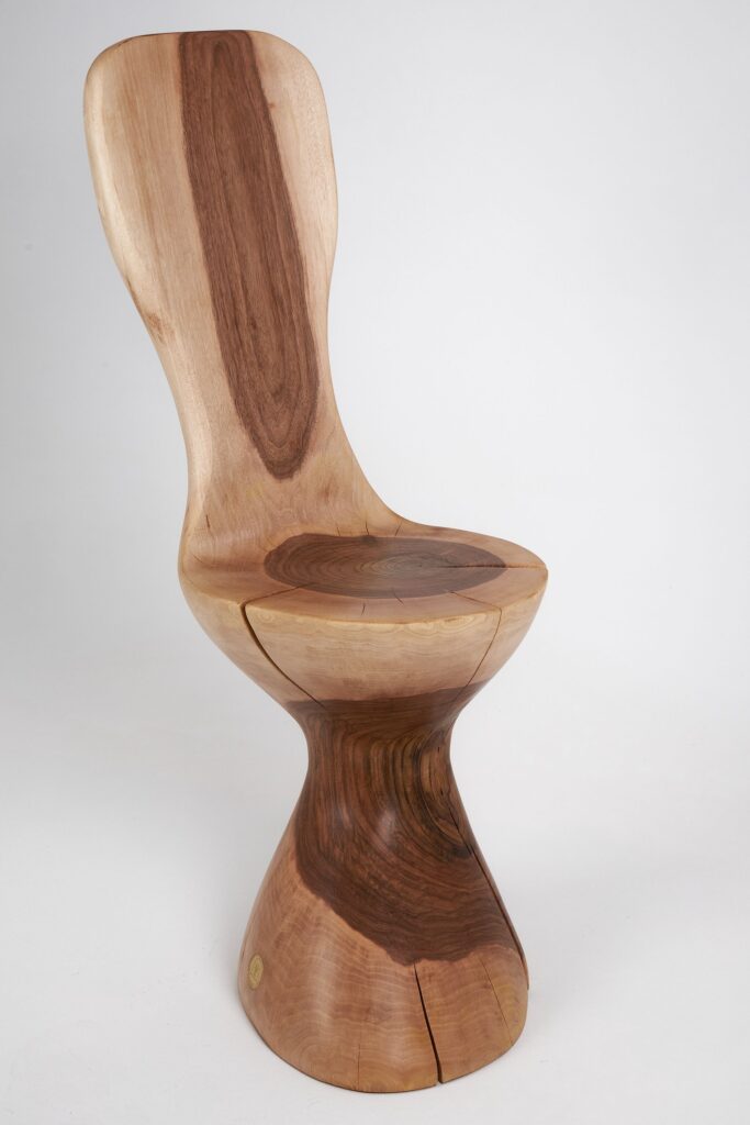 Leszy, Hand-Carved Walnut Chair