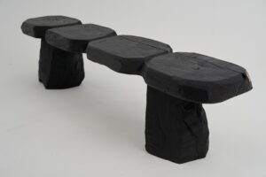 Jownik - Charred Sculptural Wood Bench, gallery view 5