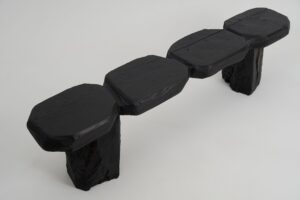 Jownik - Charred Sculptural Wood Bench, gallery view 14