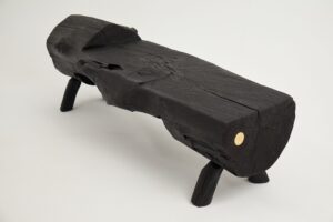 Jownik, Charred Wood Log Bench – Primitive Elegance in Burnt Timber, gallery view 6