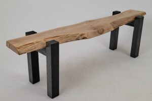 Jownik - Live-Edge Wood Bench with Charred Black Legs, gallery view 9