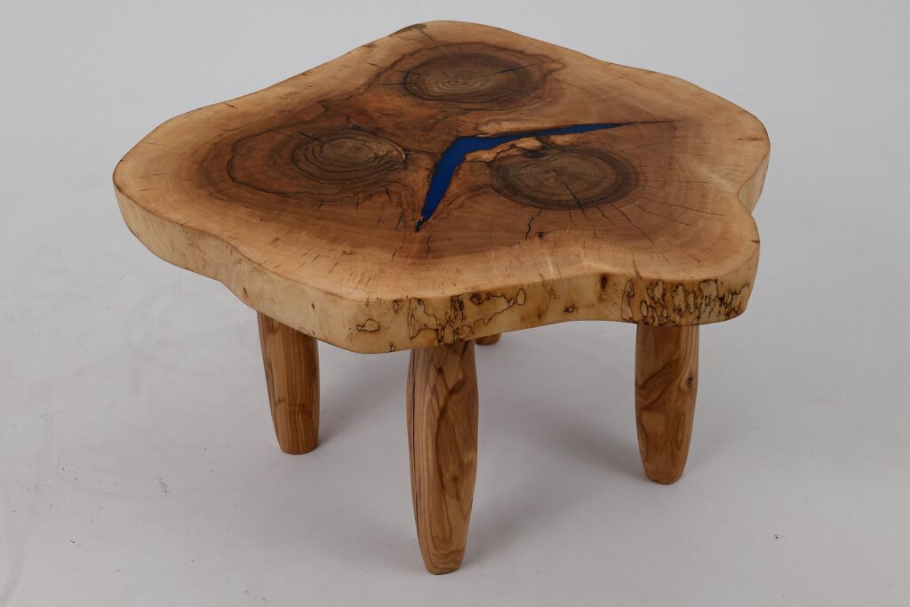 Live Edge Coffee Table, Log Furnitue, Walnut, Epoxy