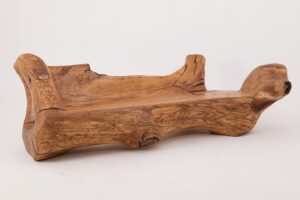 XXL Solid Carved Wood Bench With Raw Organic Form Indoor, & Outdoor, Logniture, main view