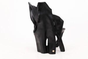 Sculptural Black Charred Wood Armchair in Organic Form by Logniture, gallery view 15