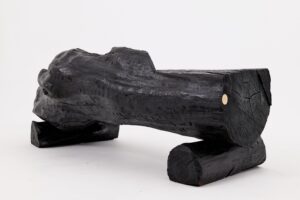 Charred Solid Wood Bench by Logniture – Organic Modern Sculptural Seat, gallery view 14