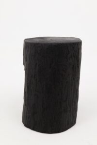 Rustic Sculptural Side Table, Burnt Black Wood, Carved, Unique, Logniture, gallery view 13