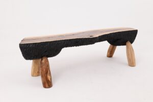 Live Edge Walnut Bench, Wabi-Sabi, Brutalist, Log Furniture, gallery view 12