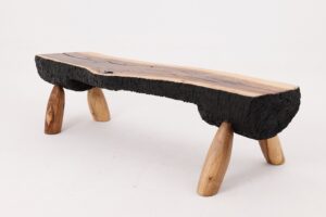 Live Edge Walnut Bench, Wabi-Sabi, Brutalist, Log Furniture, gallery view 15