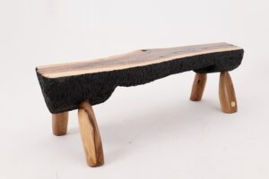 Live Edge Walnut Bench, Wabi-Sabi, Brutalist, Log Furniture, gallery view 18