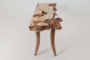 Live-Edge Burl Wood Console Table, Organic Modern, Handmade, gallery view 14