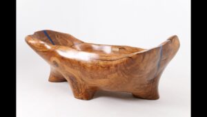 Live Edge Bathtub Carved from Single Piece of Wood, Fully Functional, gallery view 20