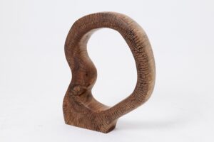 Still Stand Abstract Wood Sculpture, Chainsaw Carved, Walnut, main view