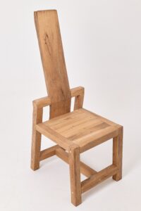 Massive Oak Armchair, Rustic, Burnt Wood, Black, Charred, Handmade, gallery view 2
