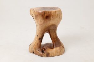 Sculptural Side Table, Stool, Solid Wood, Walnut, Contemporary Design, main view