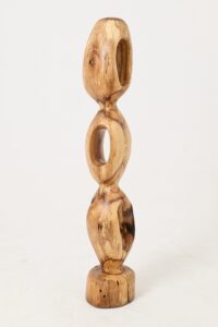 Still Stand Abstract Wood Sculpture, Chainsaw Carved, Walnut, main view