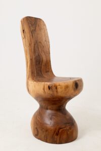 Chair , Carved From Single Piece of Walnut Wood, Log Furniture, main view