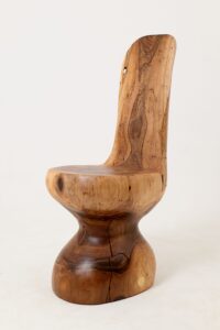 Chair , Carved From Single Piece of Walnut Wood, Log Furniture, gallery view 3