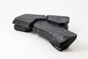 Sculptural Coffee Table, Rustic, Burnt Black Wood, Carved, Handmade, gallery view 3