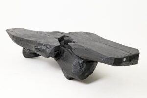 Sculptural Coffee Table, Rustic, Burnt Black Wood, Carved, Handmade, gallery view 12